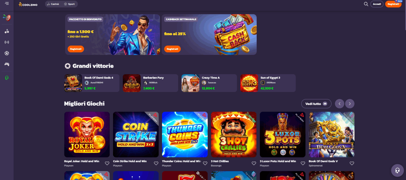 Coolzino Slot e promozioni